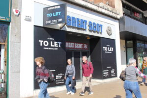 Death of Princes Street, boarded up retail shops and fastfood/low cost shops