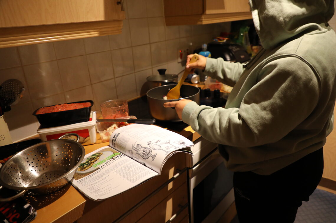 Cooking with a recipe book