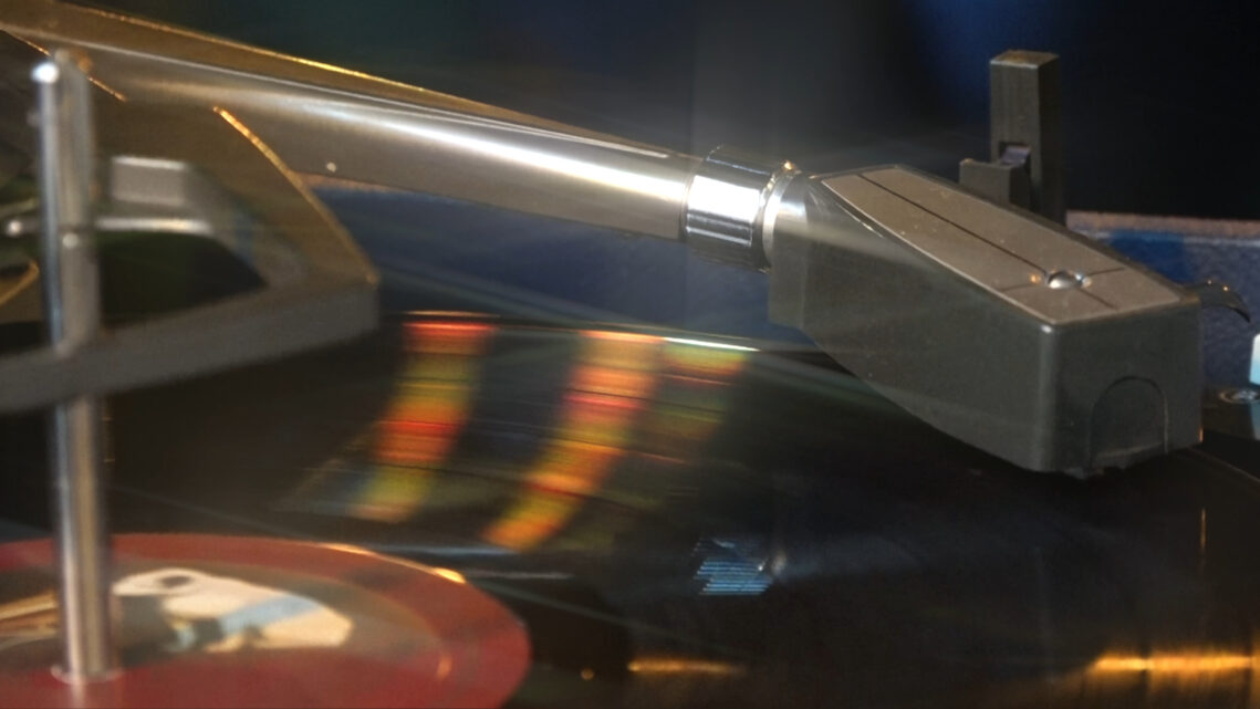 Ella and Louis playing on vinyl